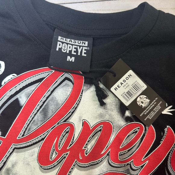NWT Reason Black Short Sleeve Popeye Graphic‎ Tee - Picture 2 of 3